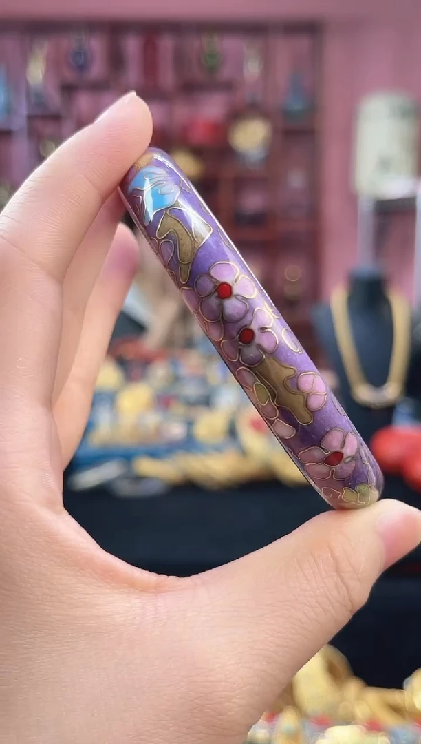 非遗 景泰蓝手镯 紫色1.2 60圈