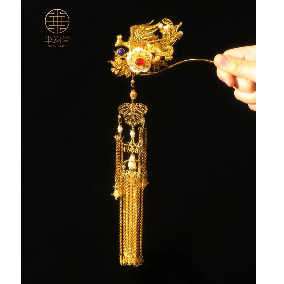 华翊堂原创明制新年凤簪汉服配饰对钗发簪
