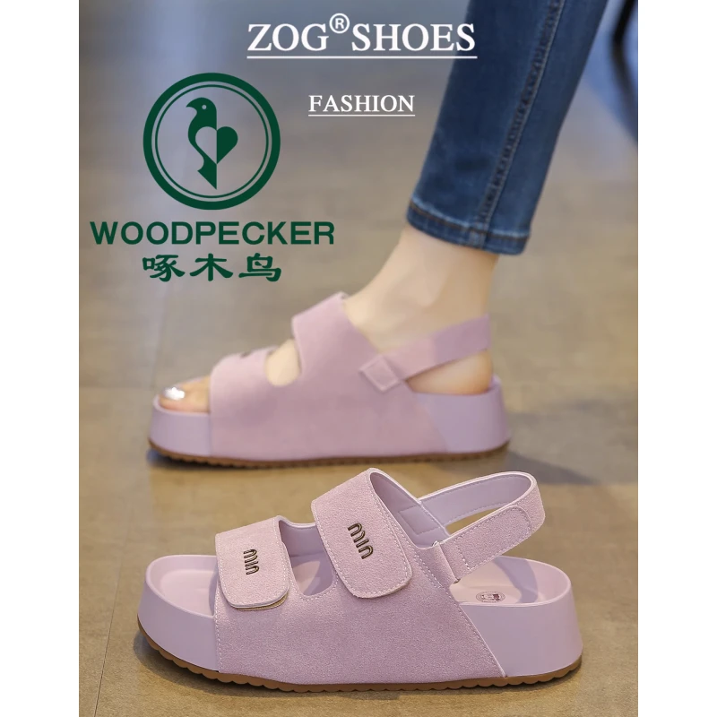 啄木鸟勃肯凉鞋女款2025新款夏季外穿配裙子厚底增高沙滩罗马鞋子
