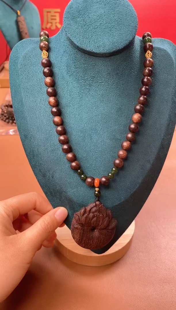 【闪购商品】沉香手串P黄棋玉化瘤疤08+白棋平安扣沉香木雕刻