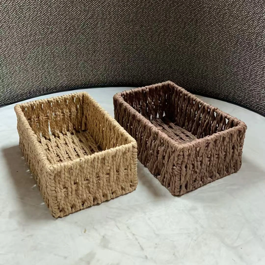 5188微瑕款 长22宽14高9cm 家用编织收纳筐客厅桌面简约储物篮子