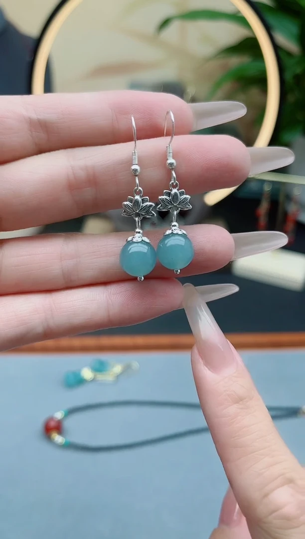 玛瑙/玉髓耳饰银S925镶嵌01