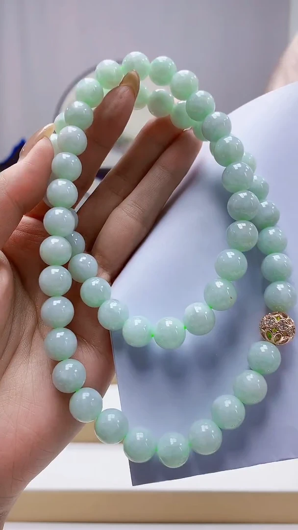 未镶嵌定制翡翠4812MM-毛货珠链89