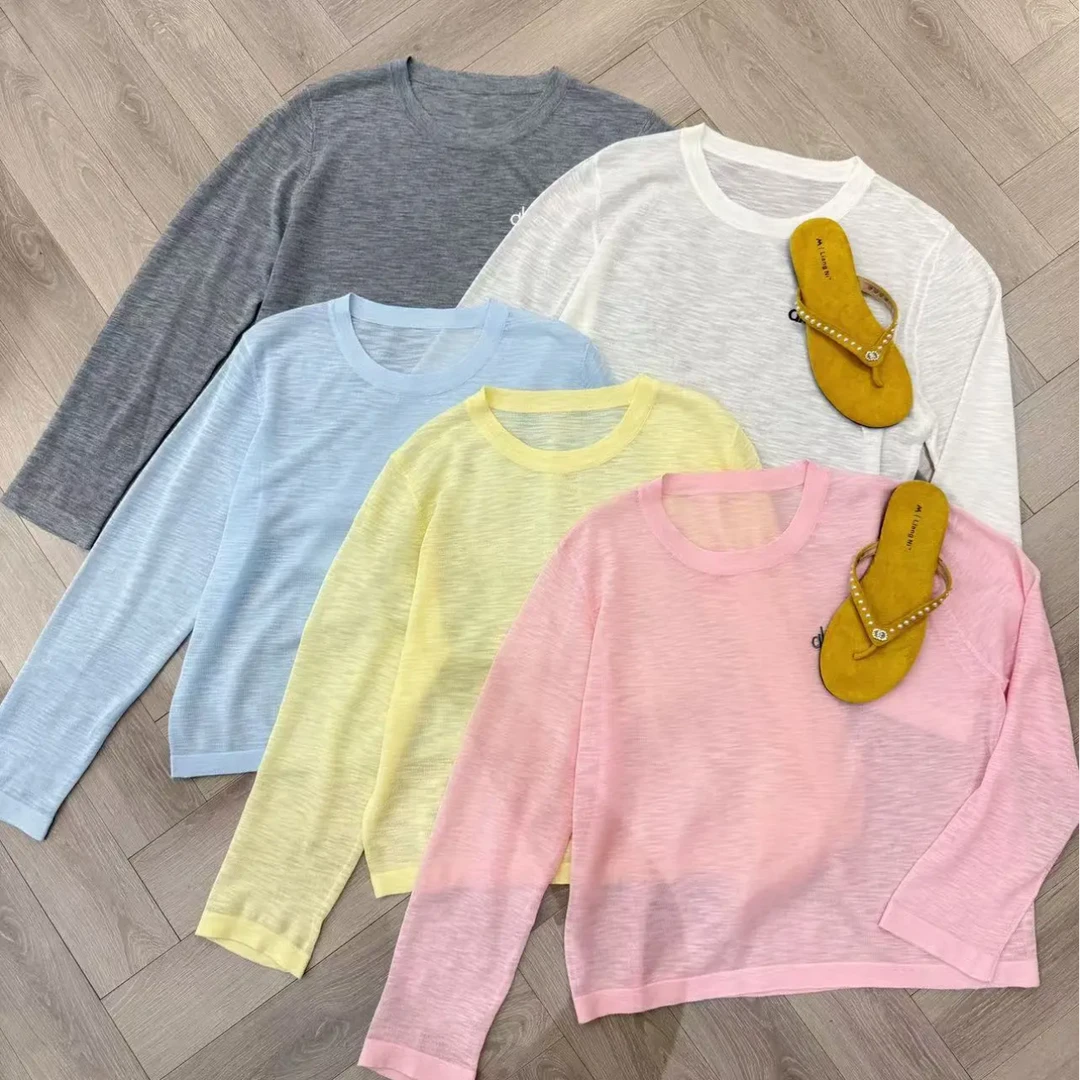 【呼吸色卡】2025夏季新款潮牌超薄冰凉防晒针织上衣#878