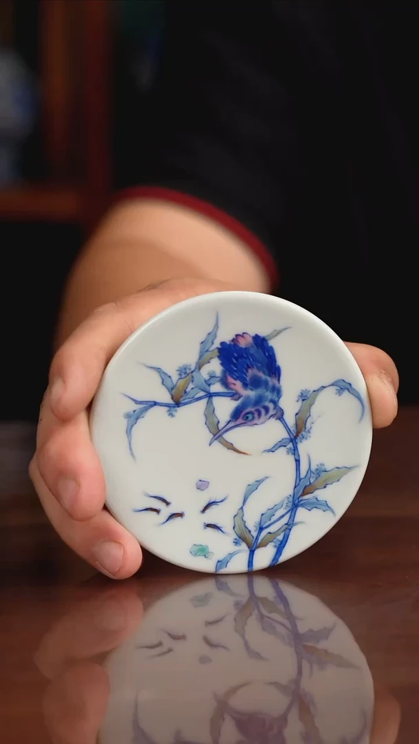 空山明月斗彩盖置