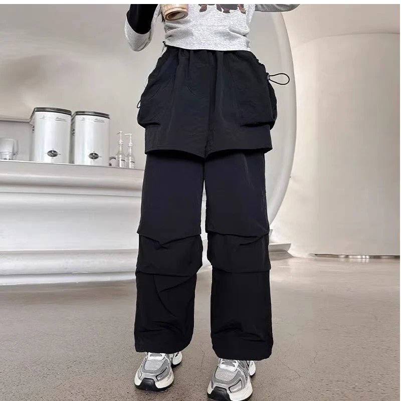 58023高端专享女宝春款工装裤黑色