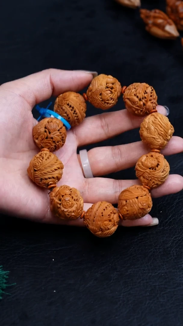 【闪购商品】橄榄核手串/手链25正圆龙凤呈祥