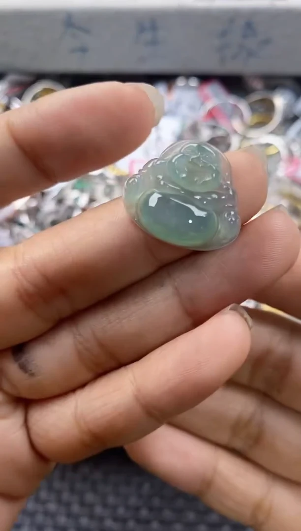银S925镶嵌戒指翡翠777----7