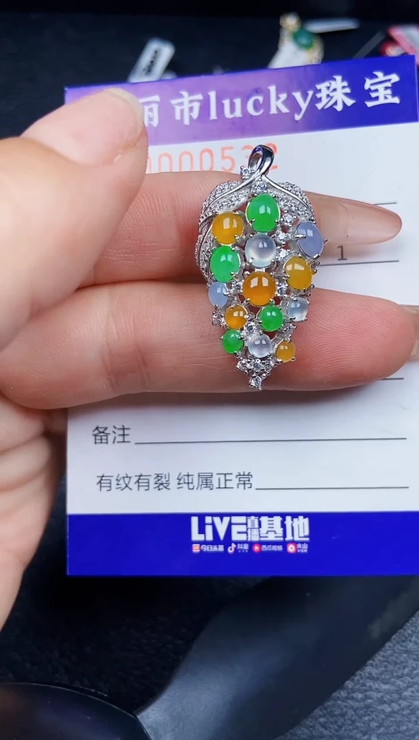翡翠银S925镶嵌颈饰0532