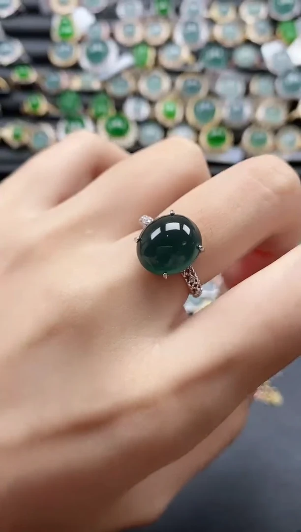 【闪购商品】翡翠戒指银S925镶嵌51511