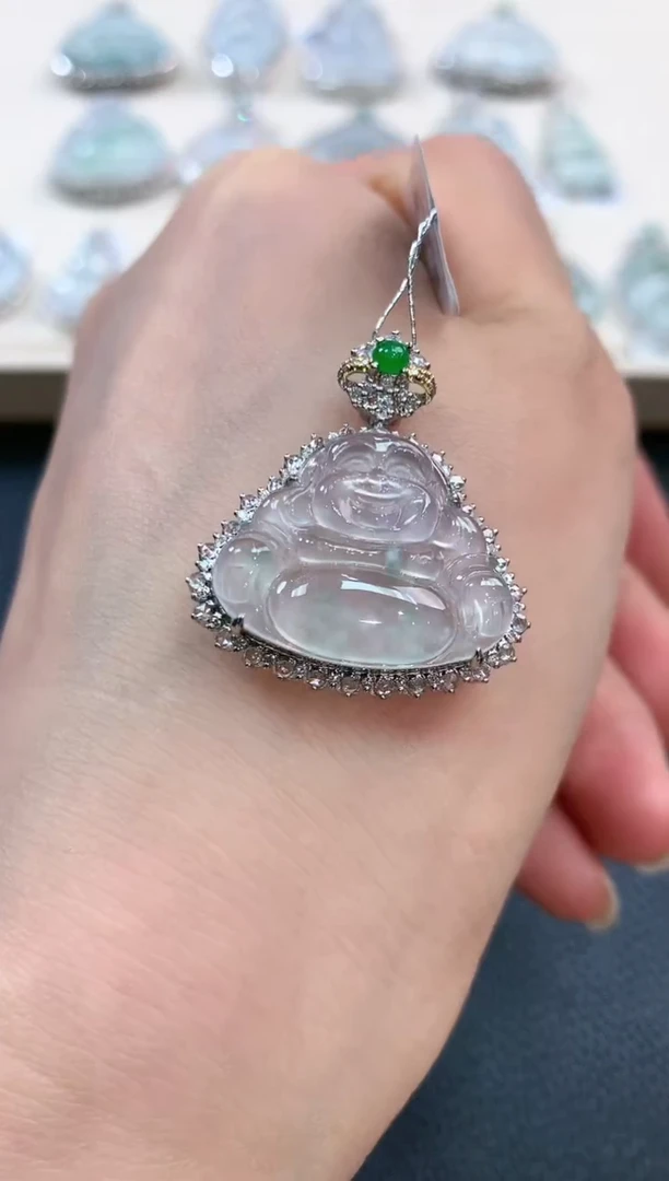 【闪购商品】翡翠吊坠(不含链)18K金镶嵌n47