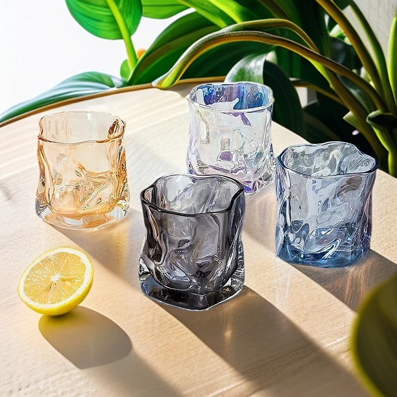 时尚简约扭扭玻璃杯高颜值水杯咖啡杯早餐牛奶杯创意酒杯