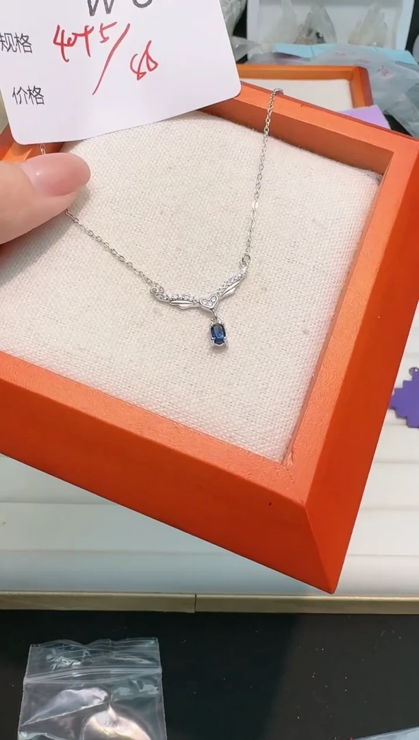 【闪购商品】蓝宝石项链银S925镶嵌多样性发一W86