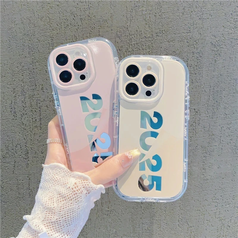 镜面奶油壳适用苹果16/iPhone15华为70荣耀OPPO小米VIVO手机壳潮