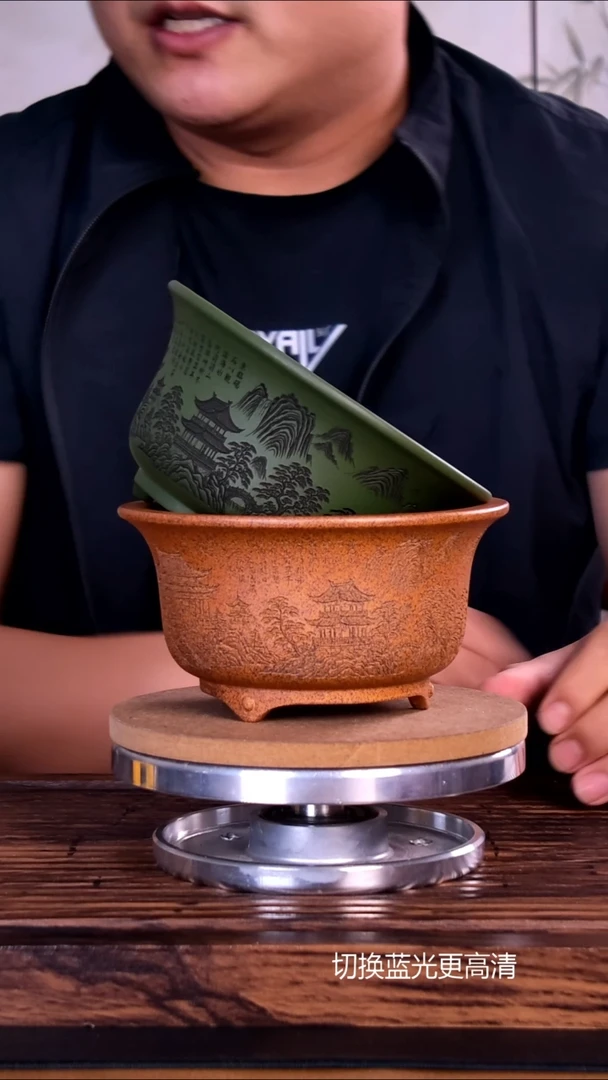紫砂花盆紫砂花盆内口12-6      2只