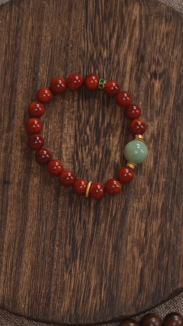 18K金镶嵌手链南红玛瑙1