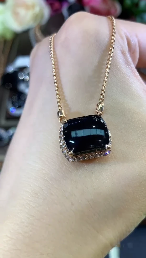 吊坠(不含链)18K金镶嵌翡翠B87