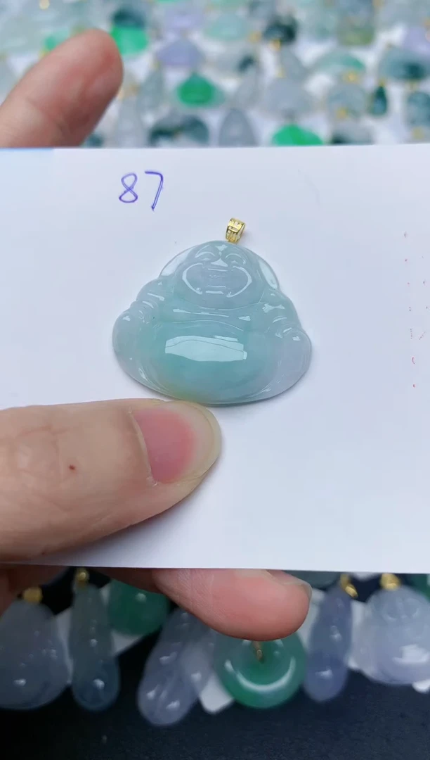 【闪购商品】翡翠颈饰18K金镶嵌天然翡翠A货    87