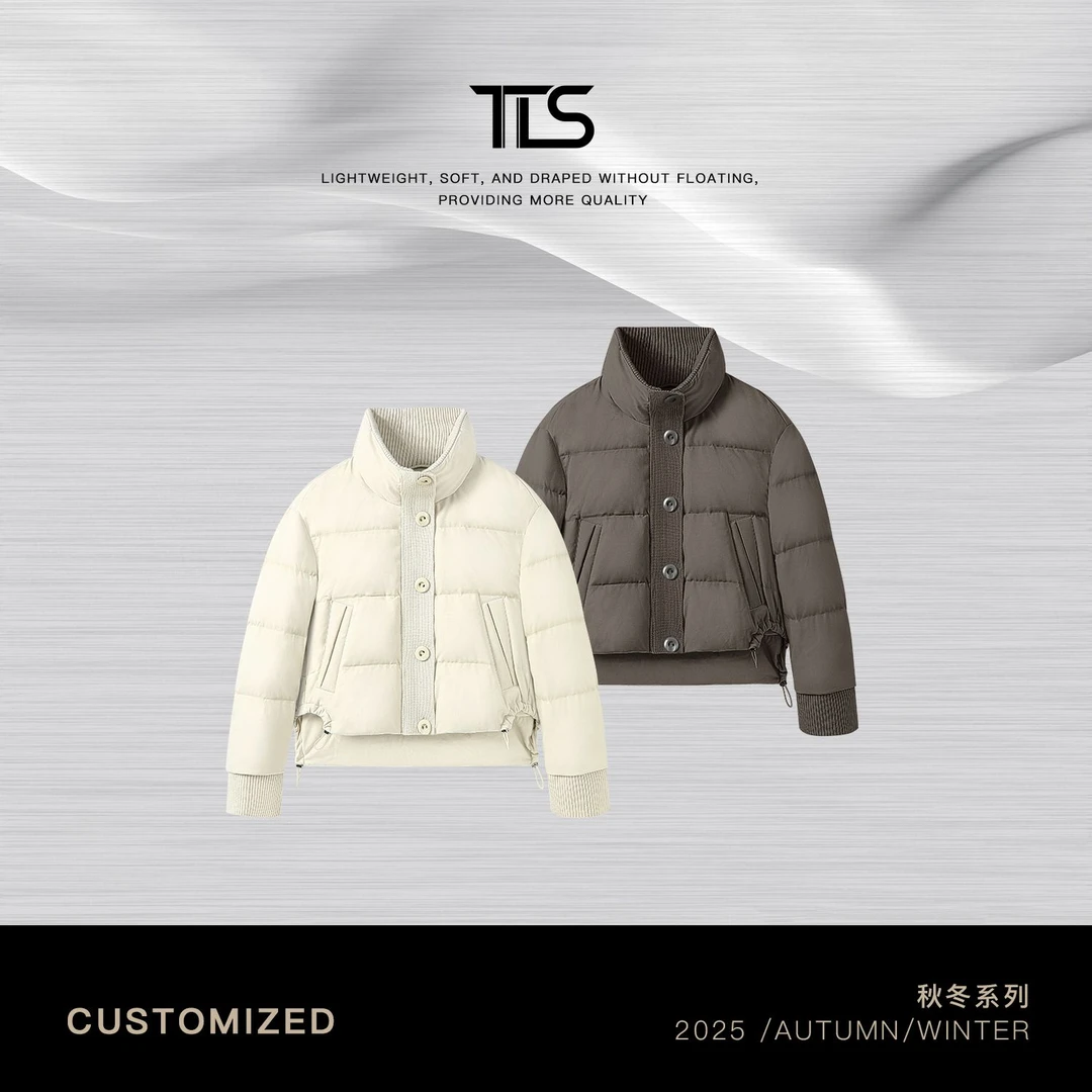 TT【小欧包】90国标白鸭绒都市时髦气质拼皮质短款保暖羽绒服Y5019