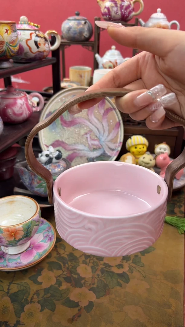 【闪购商品】水粉海浪提梁果盘