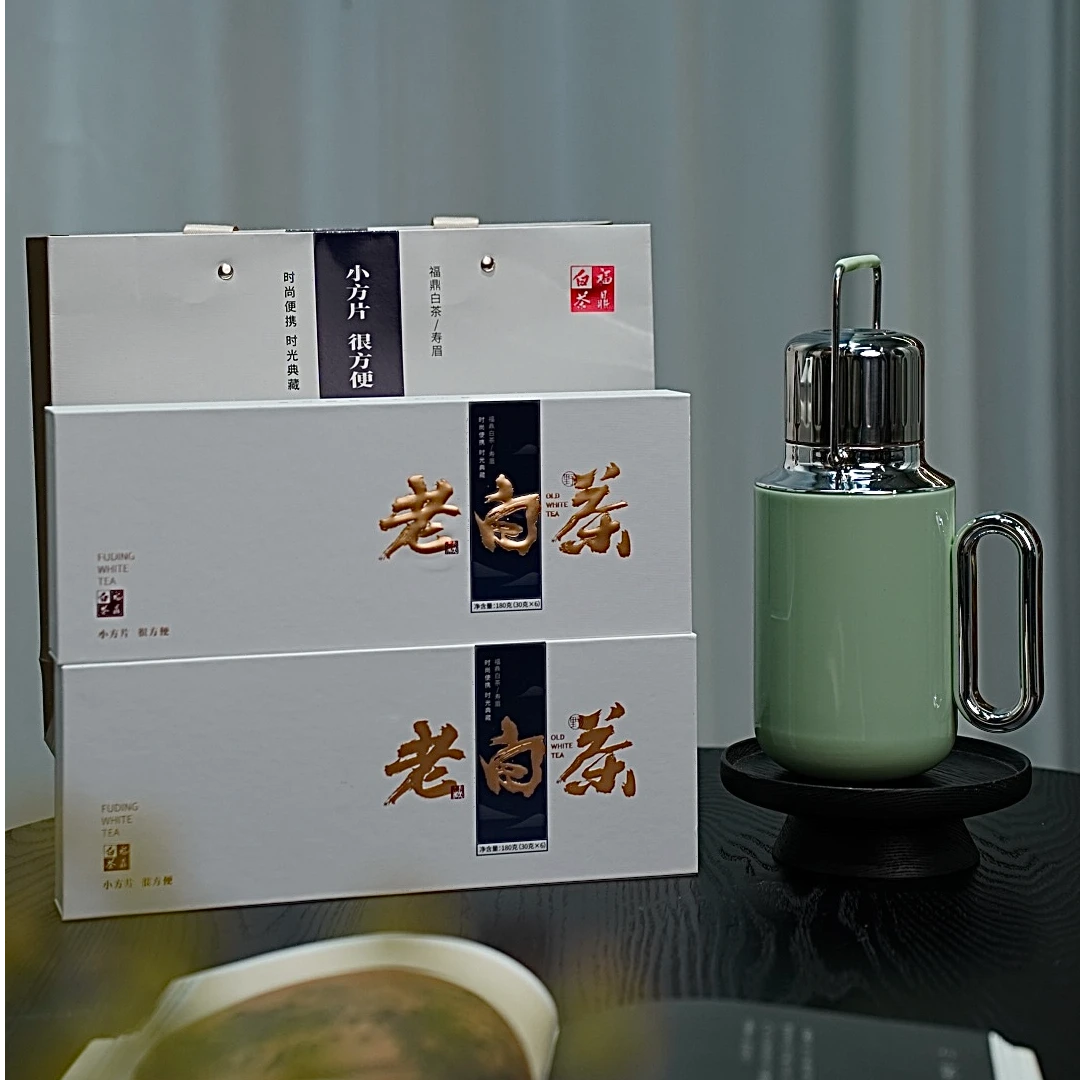 【老白茶】福鼎白茶寿眉铁盒小方片180g/条 (30gX6盒)