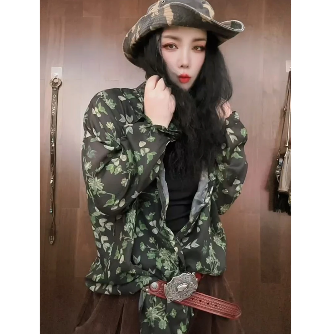 新款花色衬衫女百搭