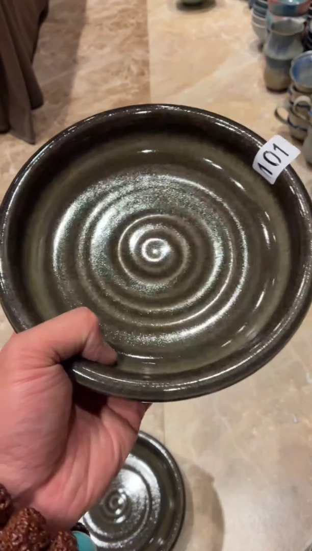 瓷片小*条101深墨绿反口浅盘1个