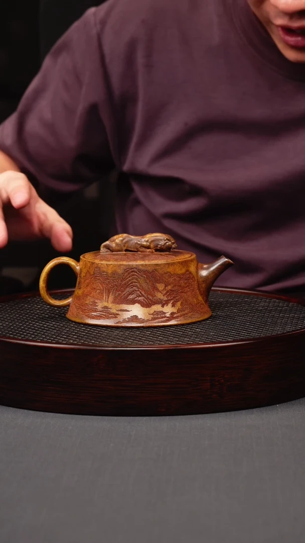 茶壶紫砂龙骨金砂柴烧卧虎藏龙柱础