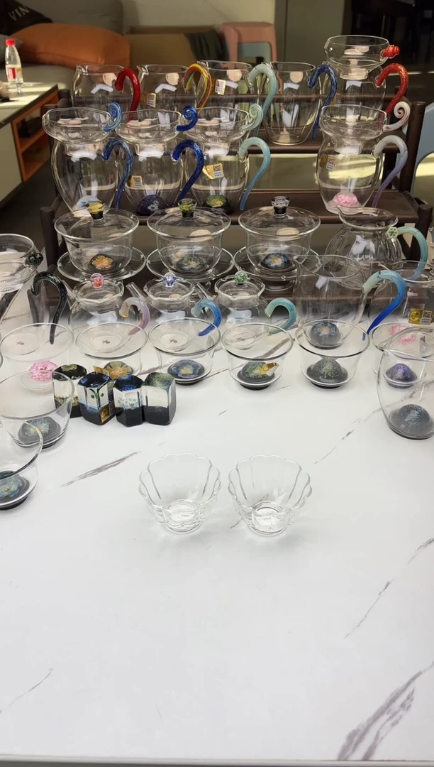 手工艺品玻璃禾器乐妍一对装