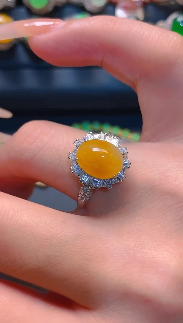 翡翠银S925镶嵌耳饰天然