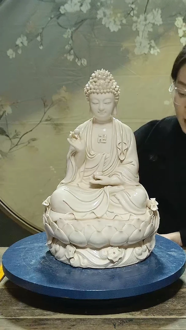 观音德化瓷佛祖造像高41公分