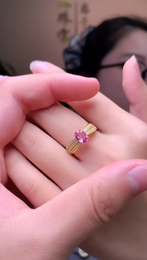 戒指蓝宝石银S925镶嵌戒指