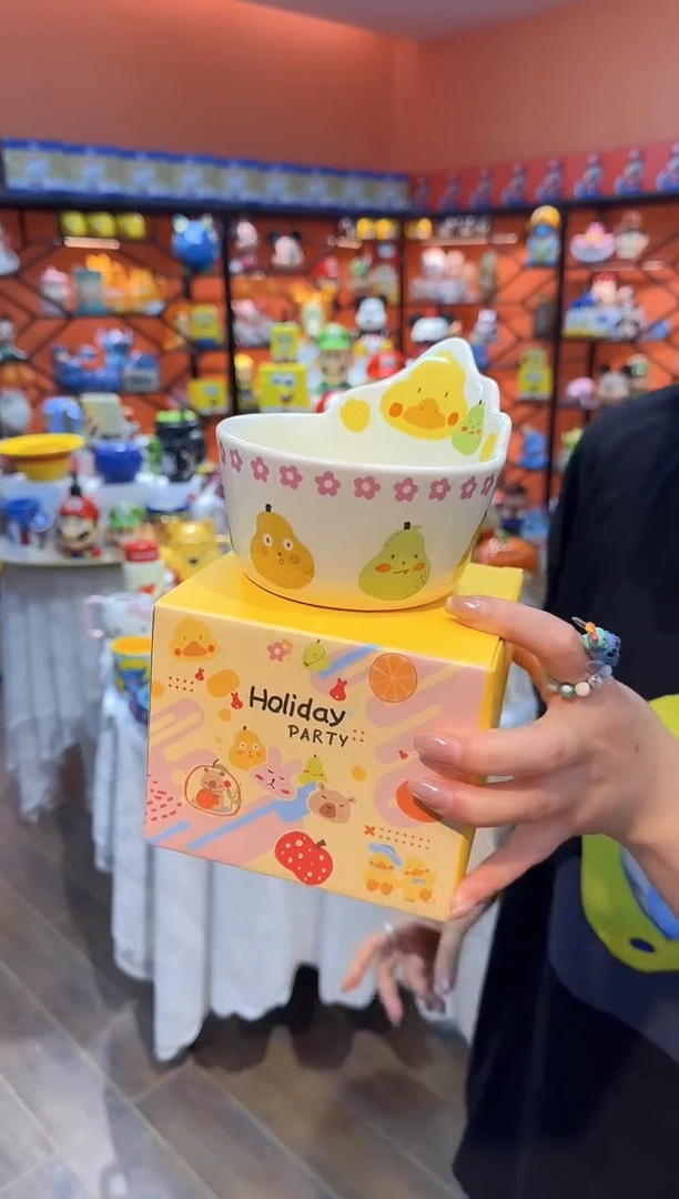 瓷片@@黄色小鸭陶瓷酸奶碗