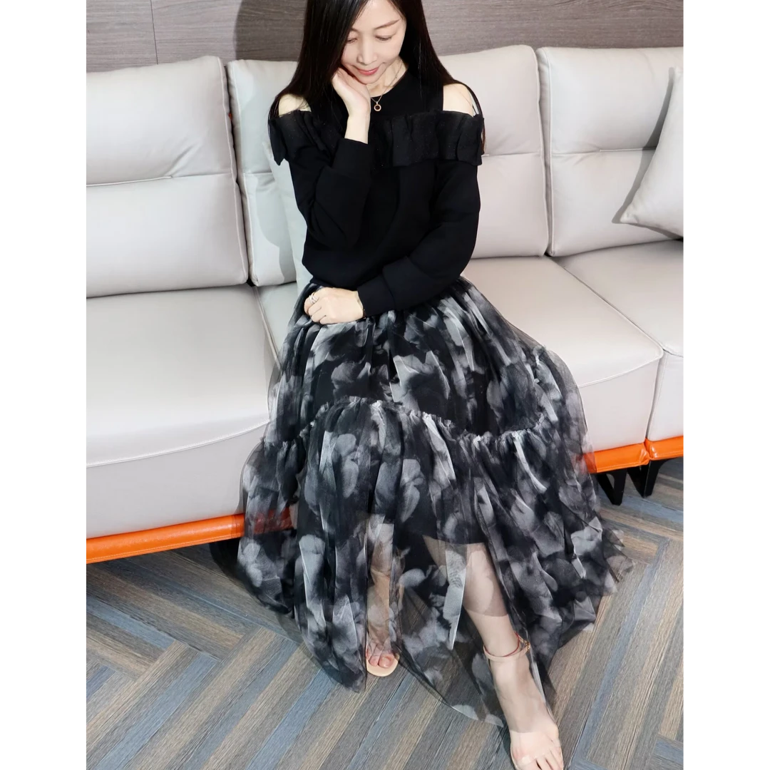 GEOLYN时尚气质网纱半裙