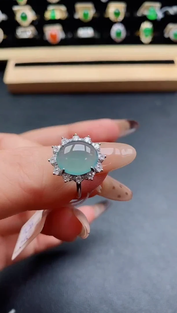 银S925镶嵌戒指翡翠121