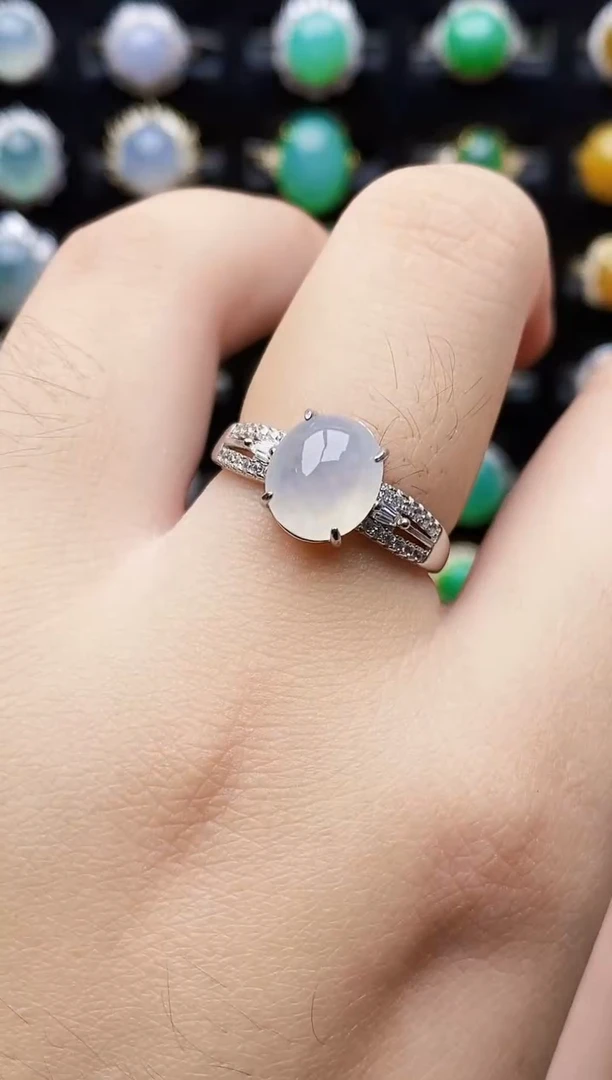 银S925镶嵌戒指翡翠4000