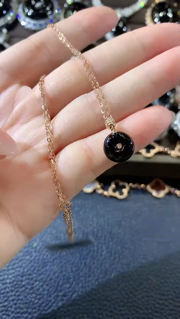 项链18K金镶嵌翡翠A15