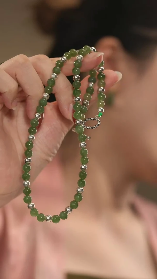 项链未镶嵌和田玉（碧玉）和田玉碧玉项链