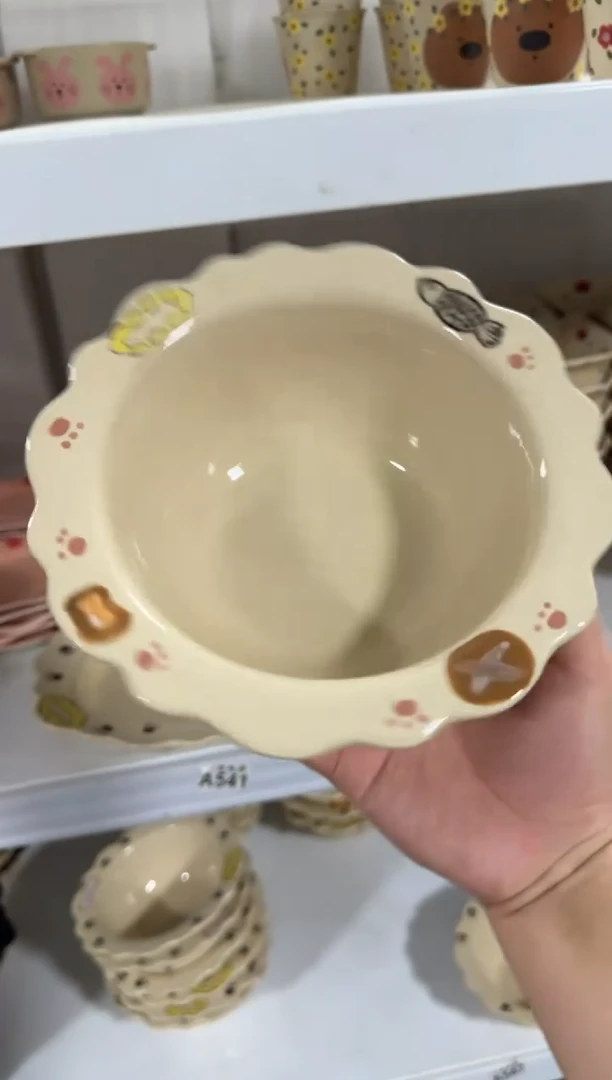 陶瓷猫咪草帽碗【十里高温釉下彩陶瓷】