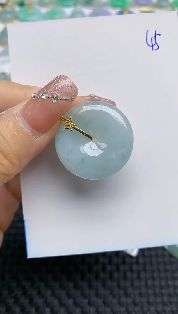 【闪购商品】翡翠颈饰18K金镶嵌天然A货翡翠 45