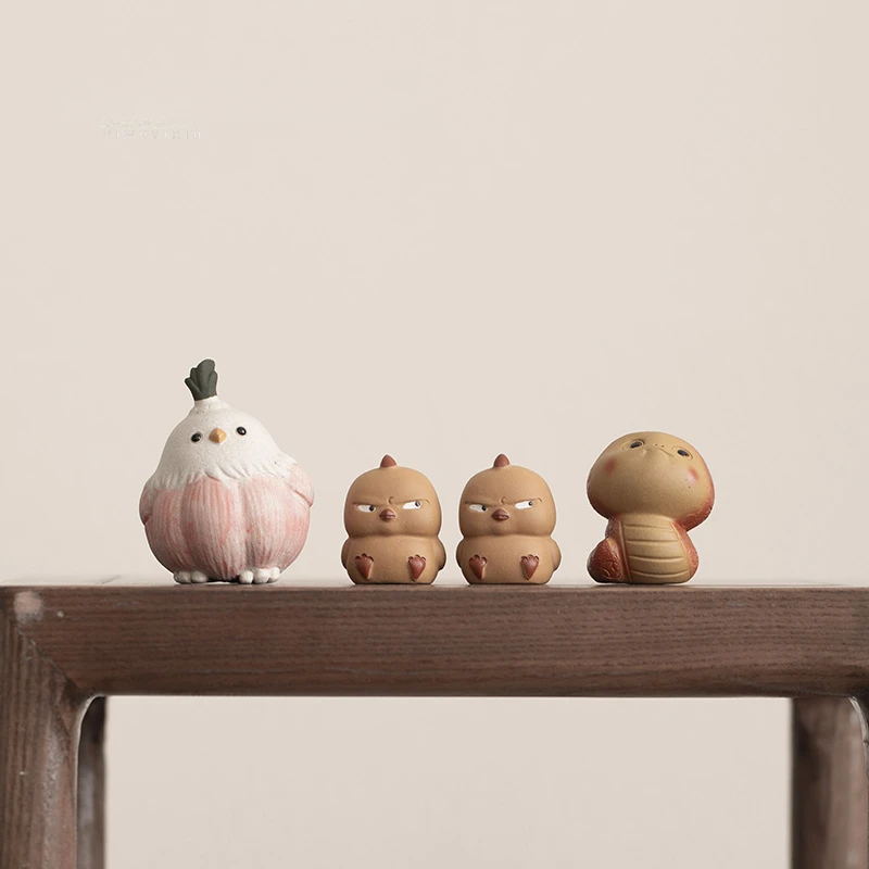 宜物宜心紫砂茶宠摆件生肖灵蛇茶桌茶道摆件金玉满堂茶玩可养盖置