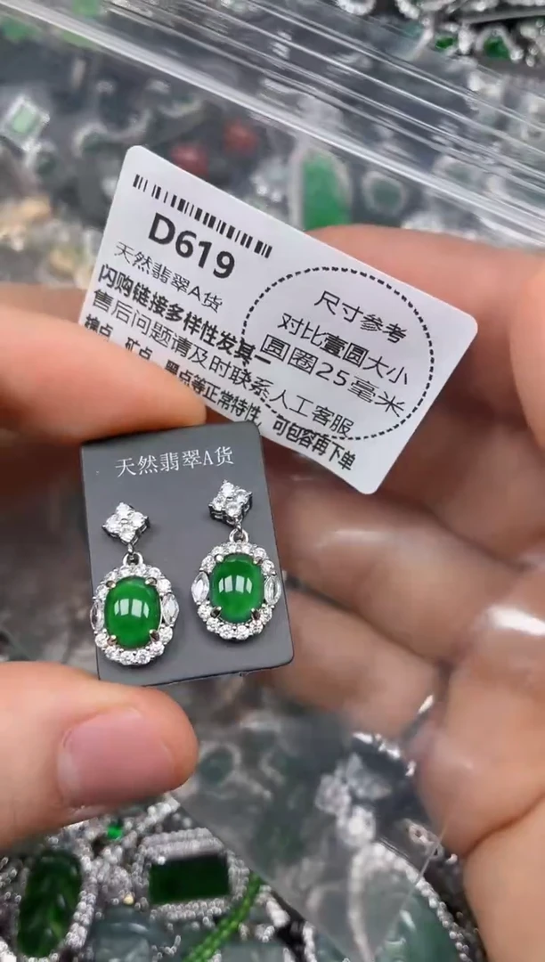 颈饰未镶嵌翡翠D619耳钉