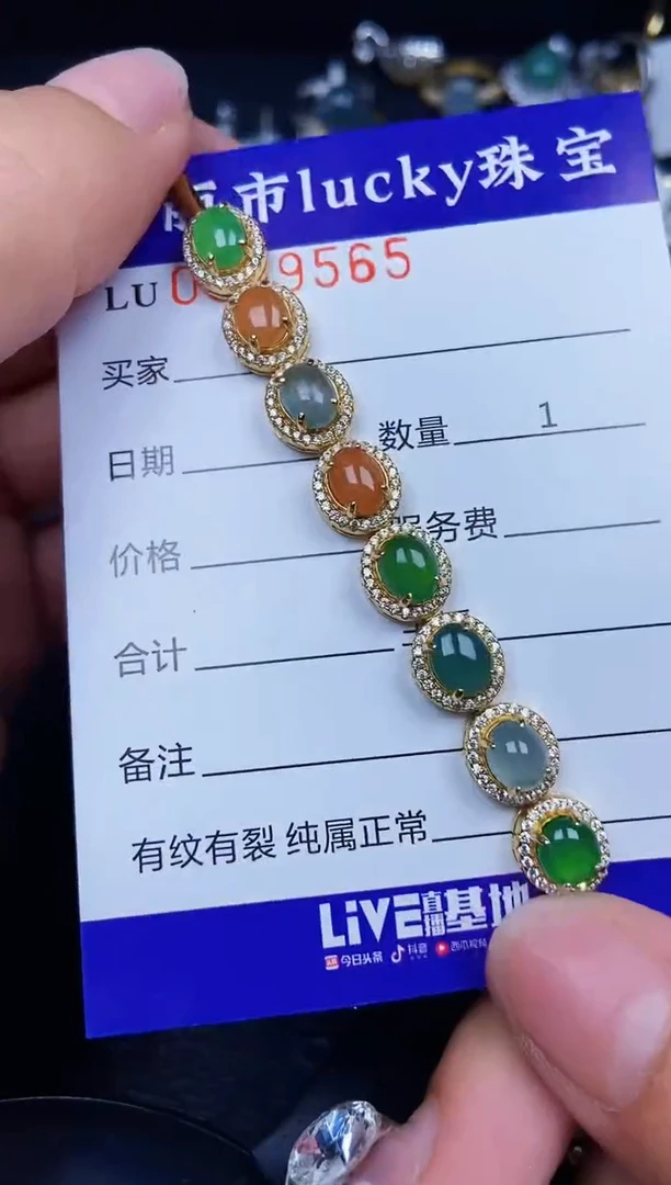 翡翠银S925镶嵌颈饰9565