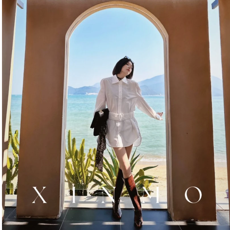 【买手店&蛋哥】新款气质时尚腰带衬衫设计感裙摆衬衣C24122503