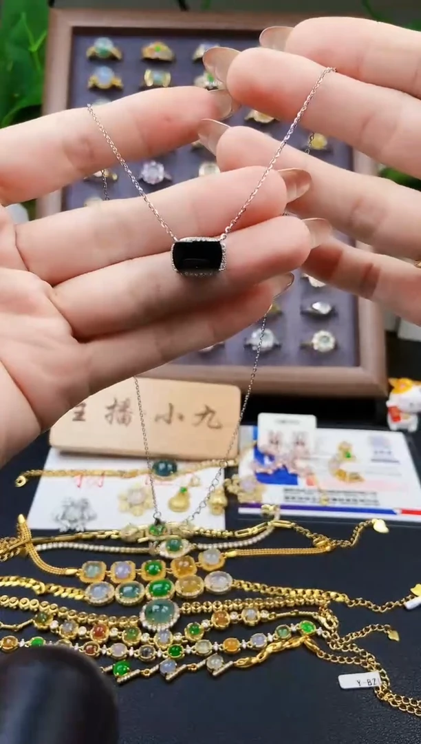 颈饰银S925镶嵌翡翠21