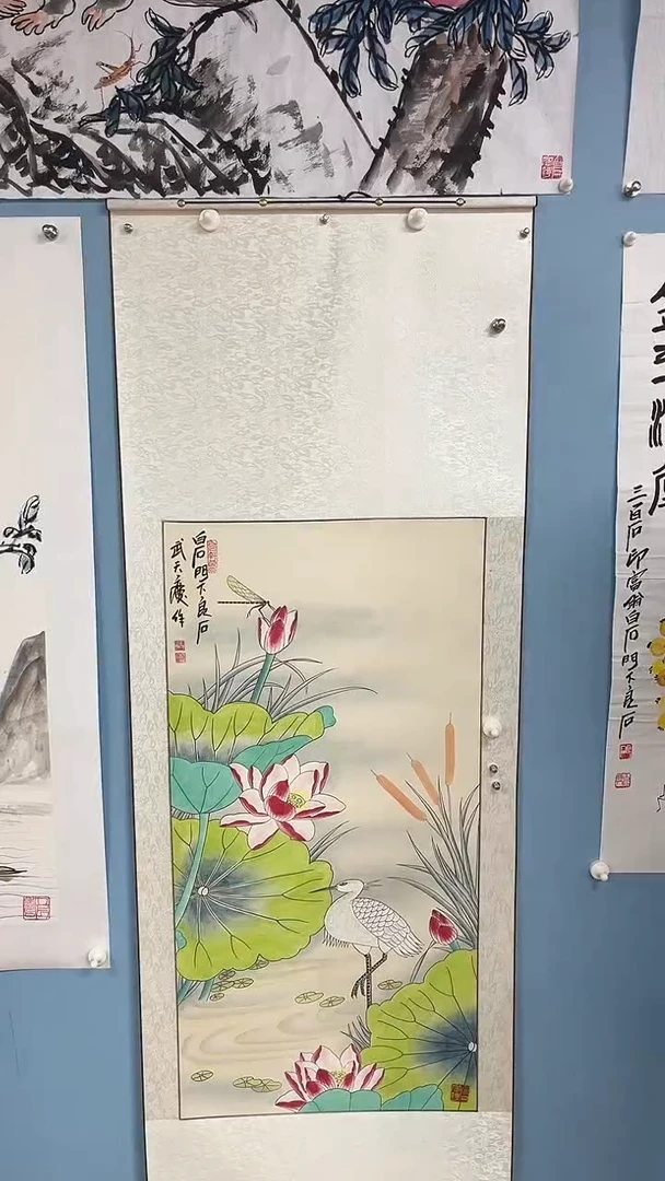 国画武天庆老师工笔荷花