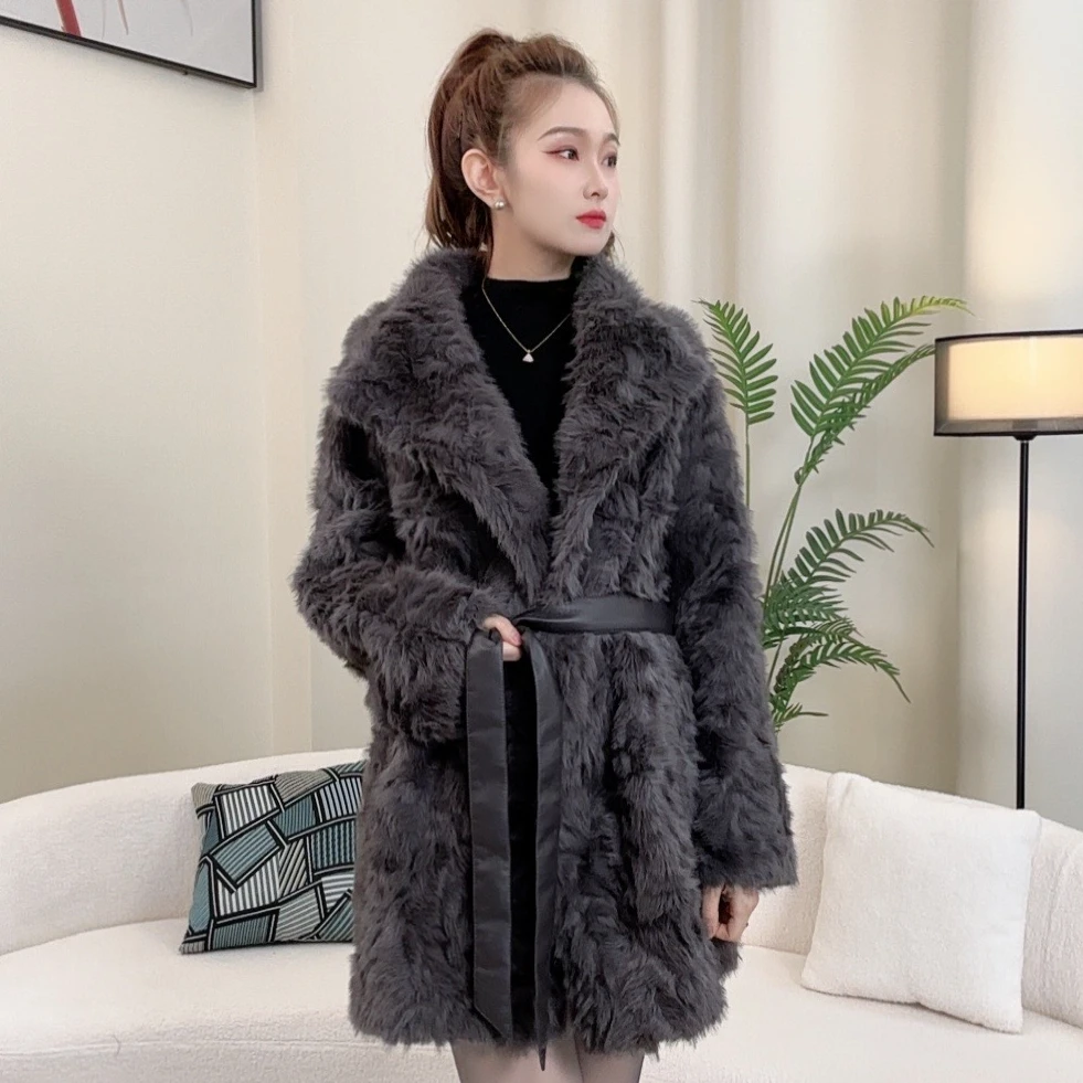 【宁静】设计师新款加厚保暖休闲宽松中长款百搭女士外套8288-