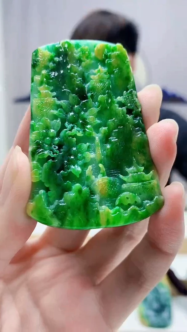未镶嵌定制翡翠4868zm-毛货挂件山水112