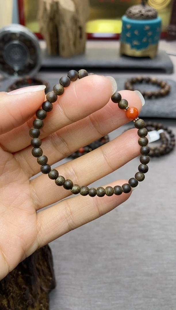 【闪购商品】沉香手串芽庄白棋楠04单圈＋配饰