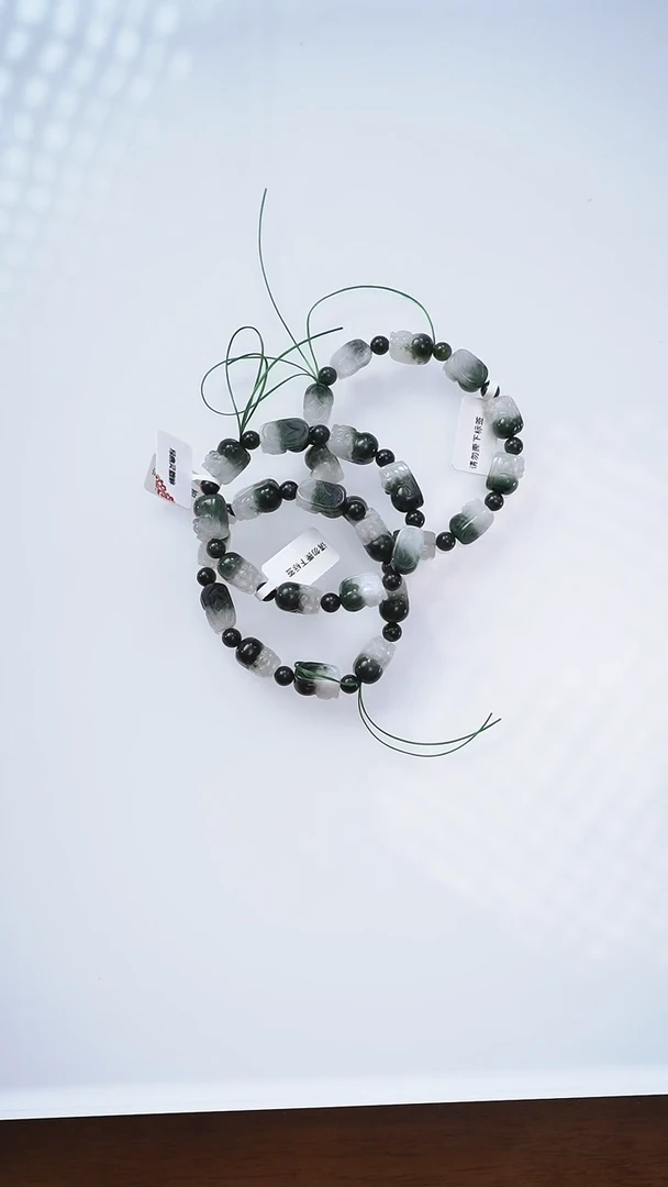 【闪购商品】水晶手链未镶嵌q656 绿幽灵貔貅聚宝盆手链多样性发一